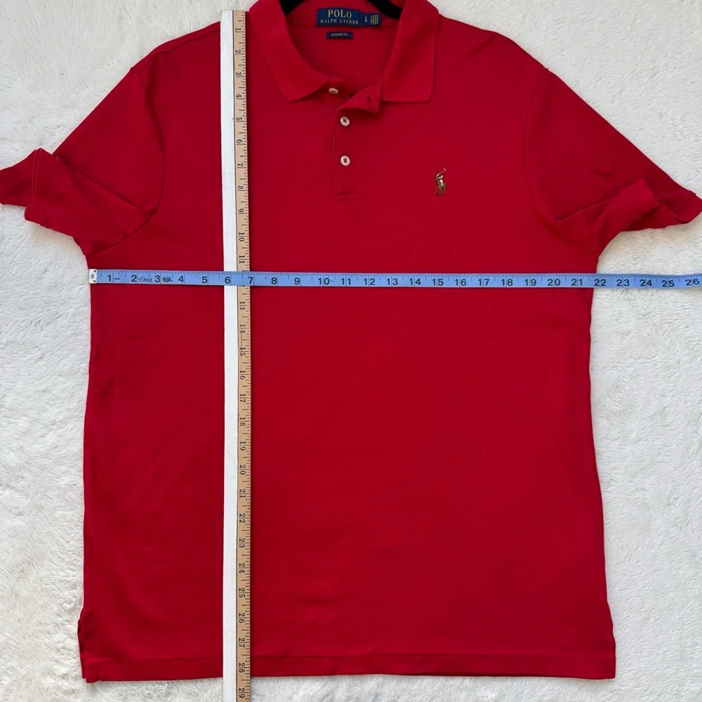 Polo Ralph Lauren‎ Shirt Men’s Large Red Cotton Classic Fit Flesh Pony Casual - Picture 7 of 7